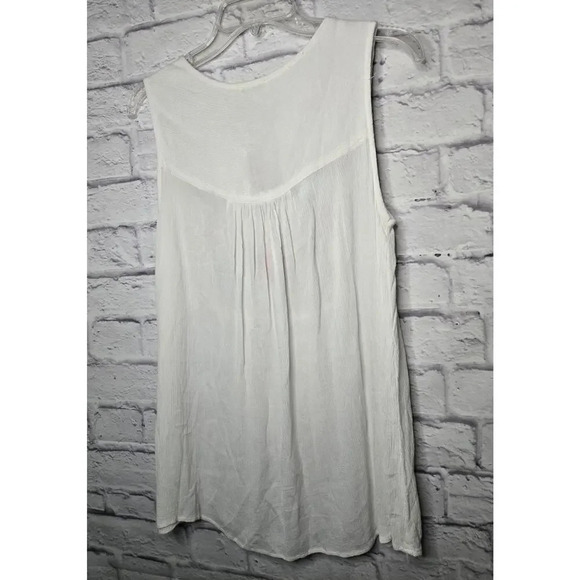 Sundance Journey Delight Embroidered Boho Top Sleeveless tassle White Small. - Picture 4 of 8